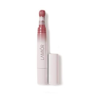 lamior blurry fudgy matte lip tint long lasting, transfer proof & hydrating lip tint, enriched with jojoba oil, almond, mango, cocoa & coffee extracts with cushion applicator, (bis coff, 4 ml)